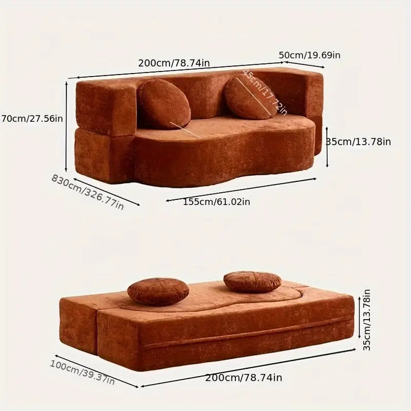 🛋️ Foldable Sofa Bed 🛋️ | High-Density Comfort & Washable Cover – Ideal for Small Spaces